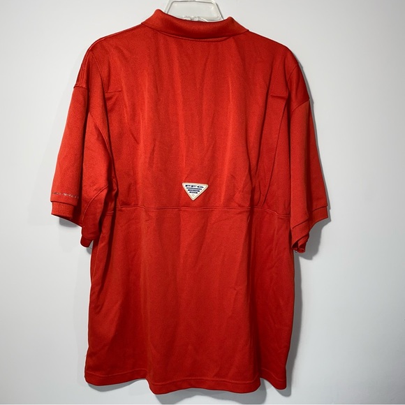 Columbia PFG Short Sleeve Shirt Men's L Vented Back Omni Shade Orange Solid - Picture 2 of 12